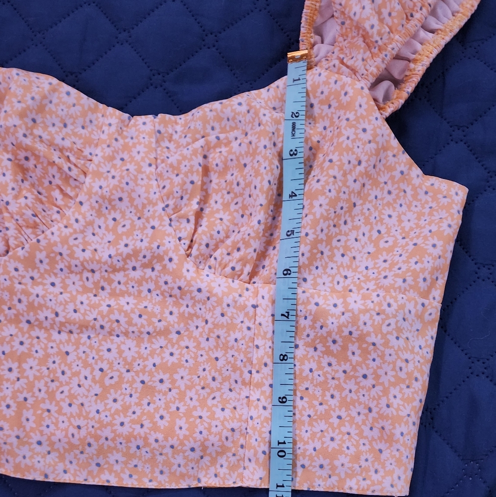 Cottagecore "Shein" Crop Top with smocked back. - Picture 7 of 8